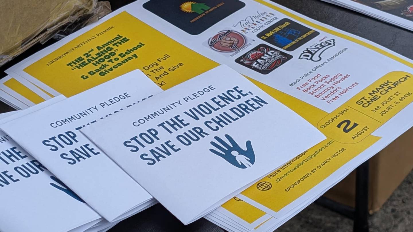 Trista Graves Brown of Joliet, founder of Speak Up, a community-based, grassroots organization, organized Saturday's event called “Voices of the Village,” for people to take a pledge to “Stop the Violence, Save our Children.”